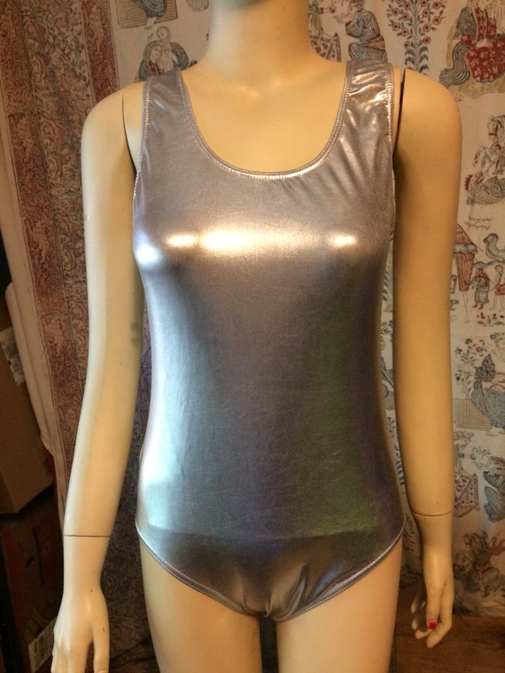 Silver stretch dance wear leotard