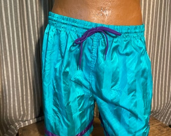Mitre turquoise and purple sport shorts