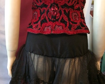 Black mini nylon tutu petticoat costume