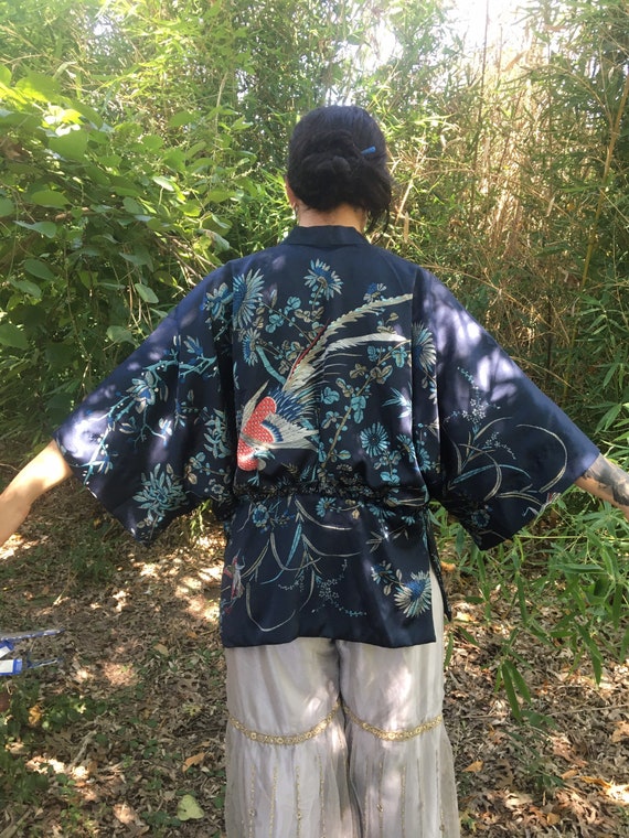 Kimono style handmade silk short cover - image 3