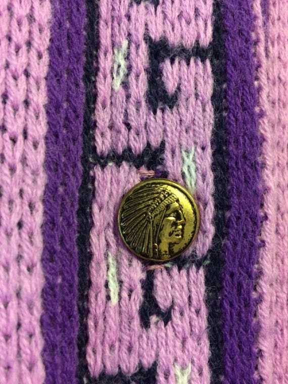 Light purple native design vintage poncho - image 4