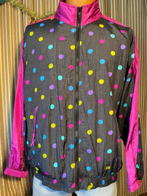 Vintage polka dots nylon windbreaker jacket