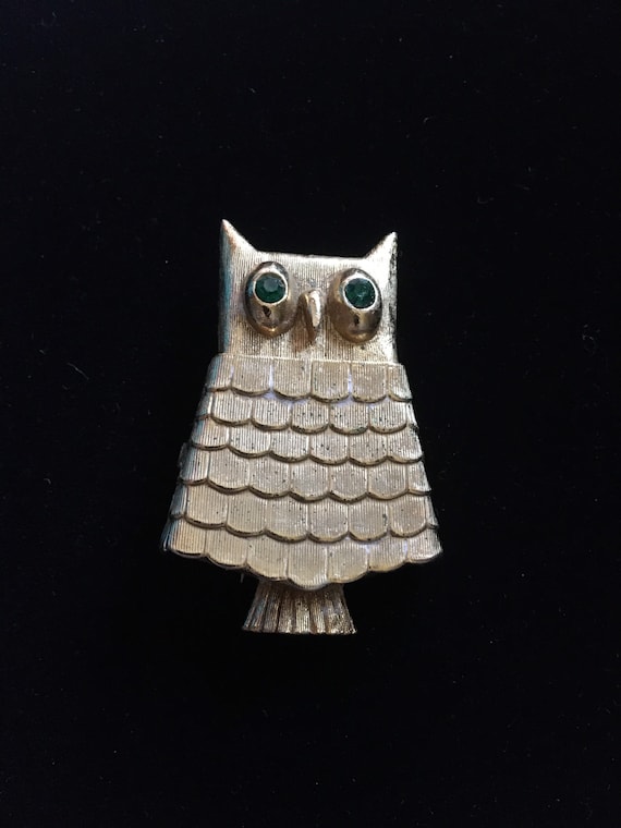 Vintage Avon owl brooch with solid perfume locket