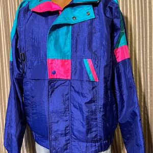 Sunbuster vintage nylon windbreaker with neon accents