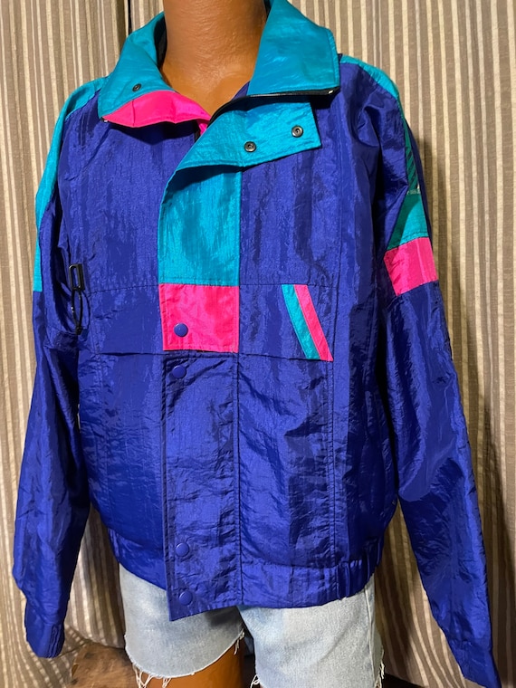 Sunbuster vintage nylon windbreaker with neon acce