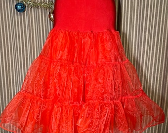 Red vintage tulle petticoat