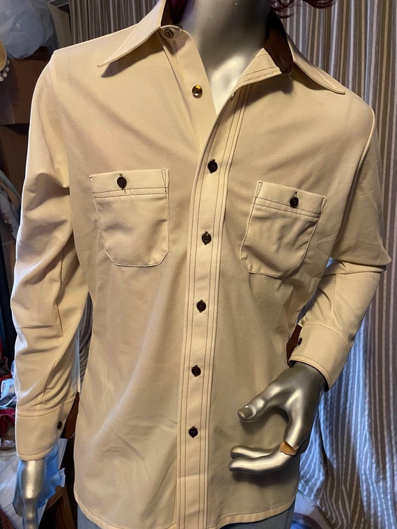 vintage mens polyester shirt - Gem