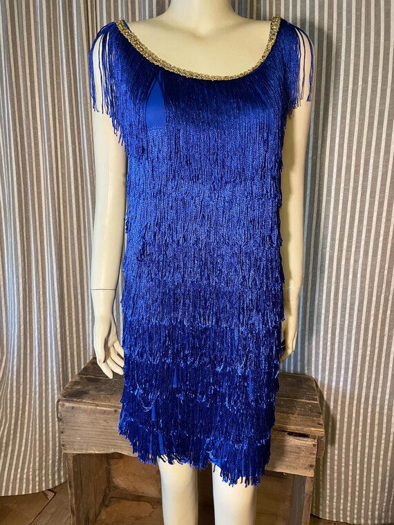 Royal Blue Costume Fringed Flapper Dress - Etsy