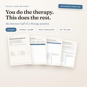 Private Practice Starter Kit | Therapist Planner Printable, Private Practice Forms, Client Tracker, Intake and Session Log | Counseling