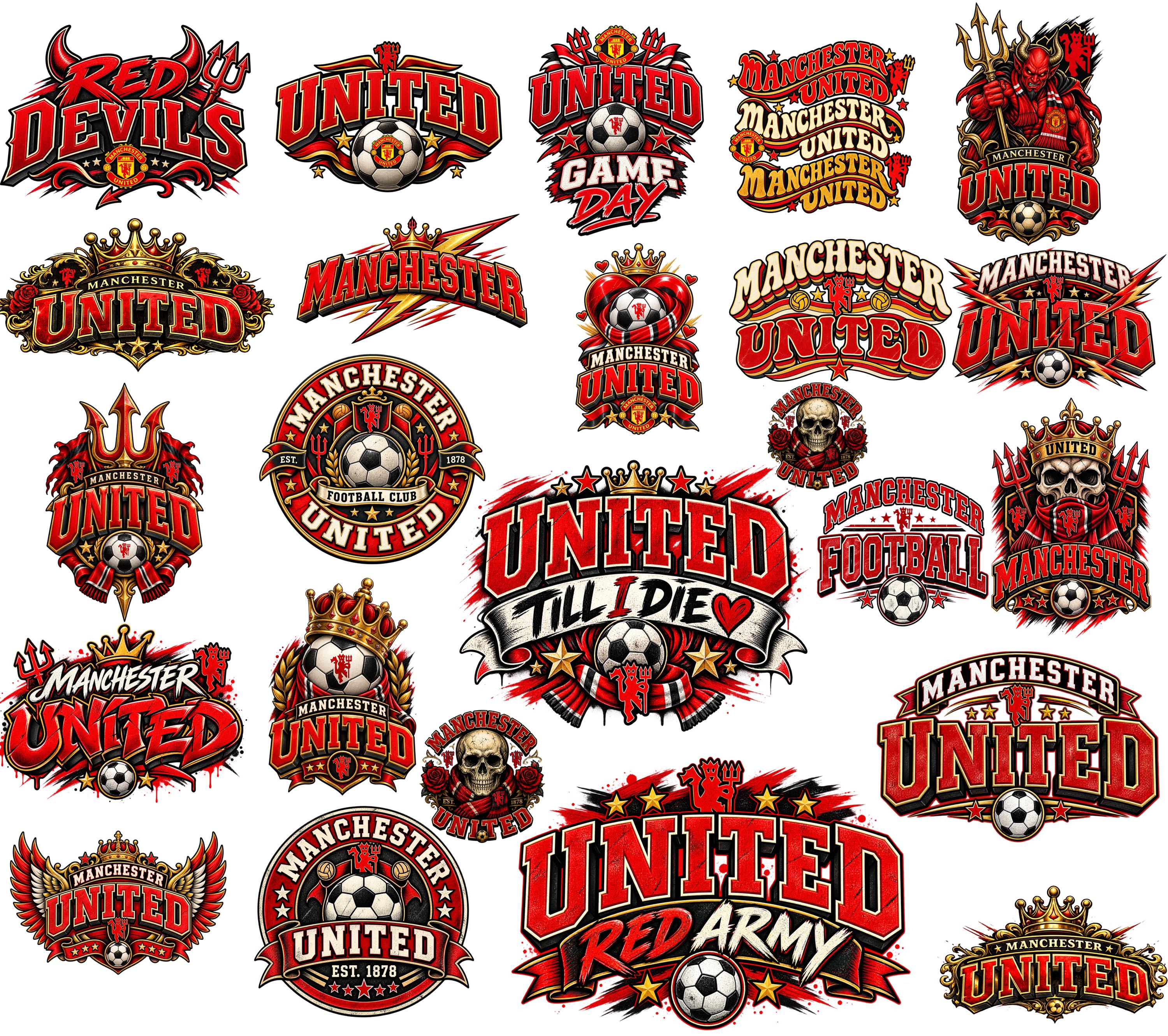 Manchester United Font - Etsy Norway