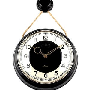 Vintage MAJAK Marine Clock: 11 Jewels USSR Mid Century Carbolite Industrial Loft Decor