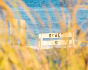 Dewey Beach Lifeguard Chair Sunset Photo Print, Delaware Seascape