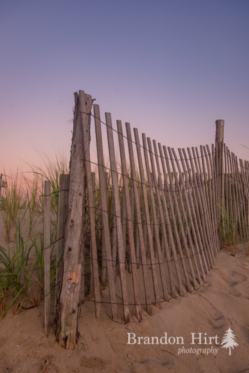 Dewey Beach Sunrise Delaware Summer Seascape Fence Dune Beach Shore