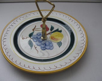 STANGL ARTWARE POTTERY Tidbit Plate/Fruit Pattern/Pottery Serving Dishes/Vintage Ceramic/Tableware Decor/Vintage Stangl