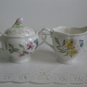 Vintage Lenox Butterfly Meadow Sugar Bowl With Lid Etsy