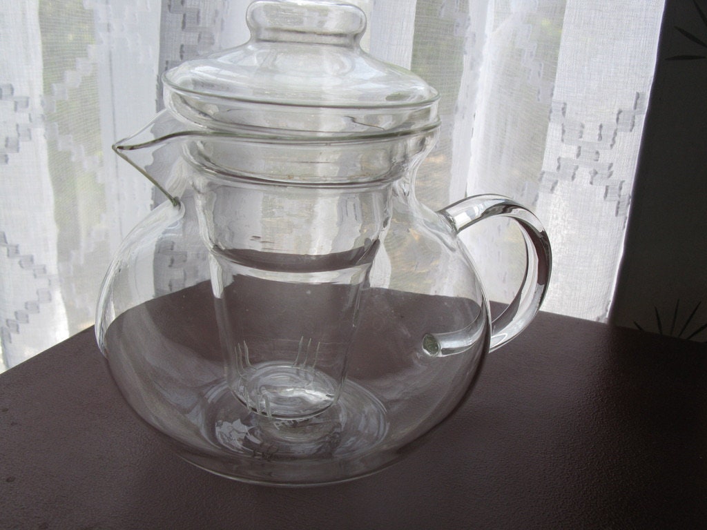 Clear Glass Teapot with Stainless Steel Infuser 22oz Stovetop Safe Tea  Kettle