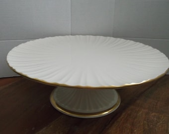 Vtg LENOX WEATHERLY Pattern PEDESTAL Cake Plate/Fine Bone China Cake Server/Modern Cake Dish/Cake Stand/Retro Tableware/Home-wares/