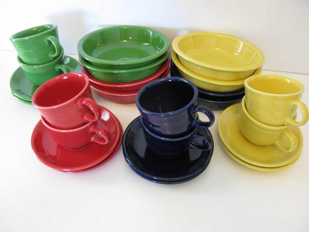 Vintage FIESTA BREAKFAST DISH Set/24 Pieces of Homer Laughlin Pottery ...