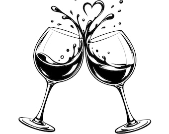 Copas de vino SVG / Celebración ¡Salud!