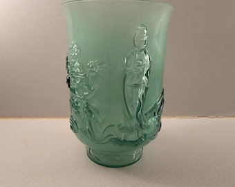 Fenton Sea Green Satin "Empress" Vase
