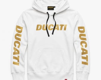 White Ducati Hoodie | Motorcycle Hoodie Men | Gift for Him