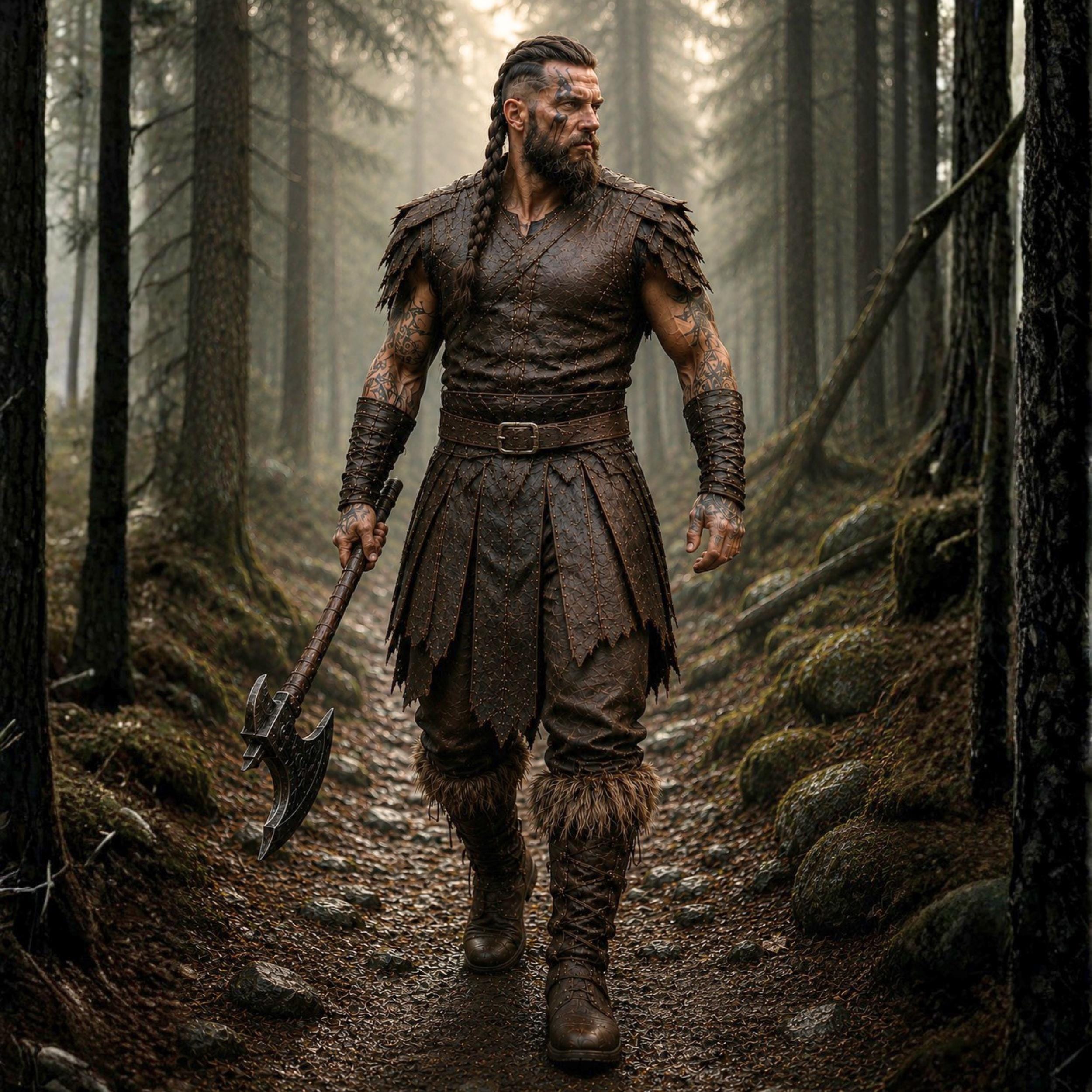 Iron Wolf Berserker Leather Armor Costume for Men Viking Warrior Outfit Medieval LARP Armor Renaissance Faire Costume