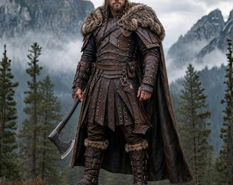 Handmade Viking Leather Armor Costume | Iron Wolf Berserker Outfit | Medieval LARP Cosplay | Renaissance Faire Warrior