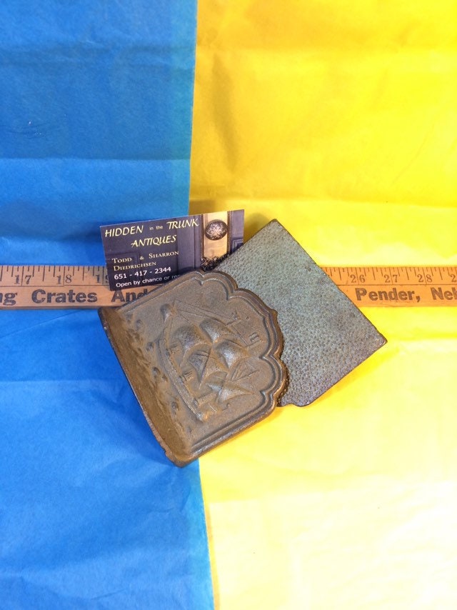 BOOK ENDS With SHIP Cast Iron Metal Bronze Color Etsy