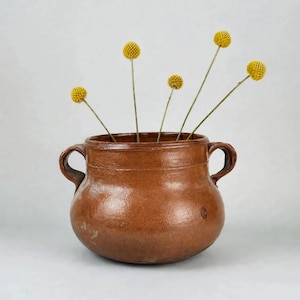 Jarrón para confitar, c. 1910 - Antiguo francés, gres Vallauris, 25 cm - Vajilla Wabi Sabi