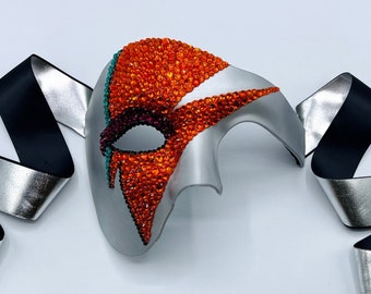 David Bowie Inspired Lightning Bolt Swarovski Crystal (Option 3) Masquerade Mask