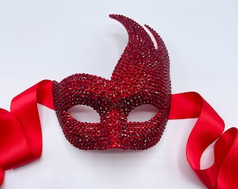 Ruby Slippers Crystal Flame Masquerade Mask