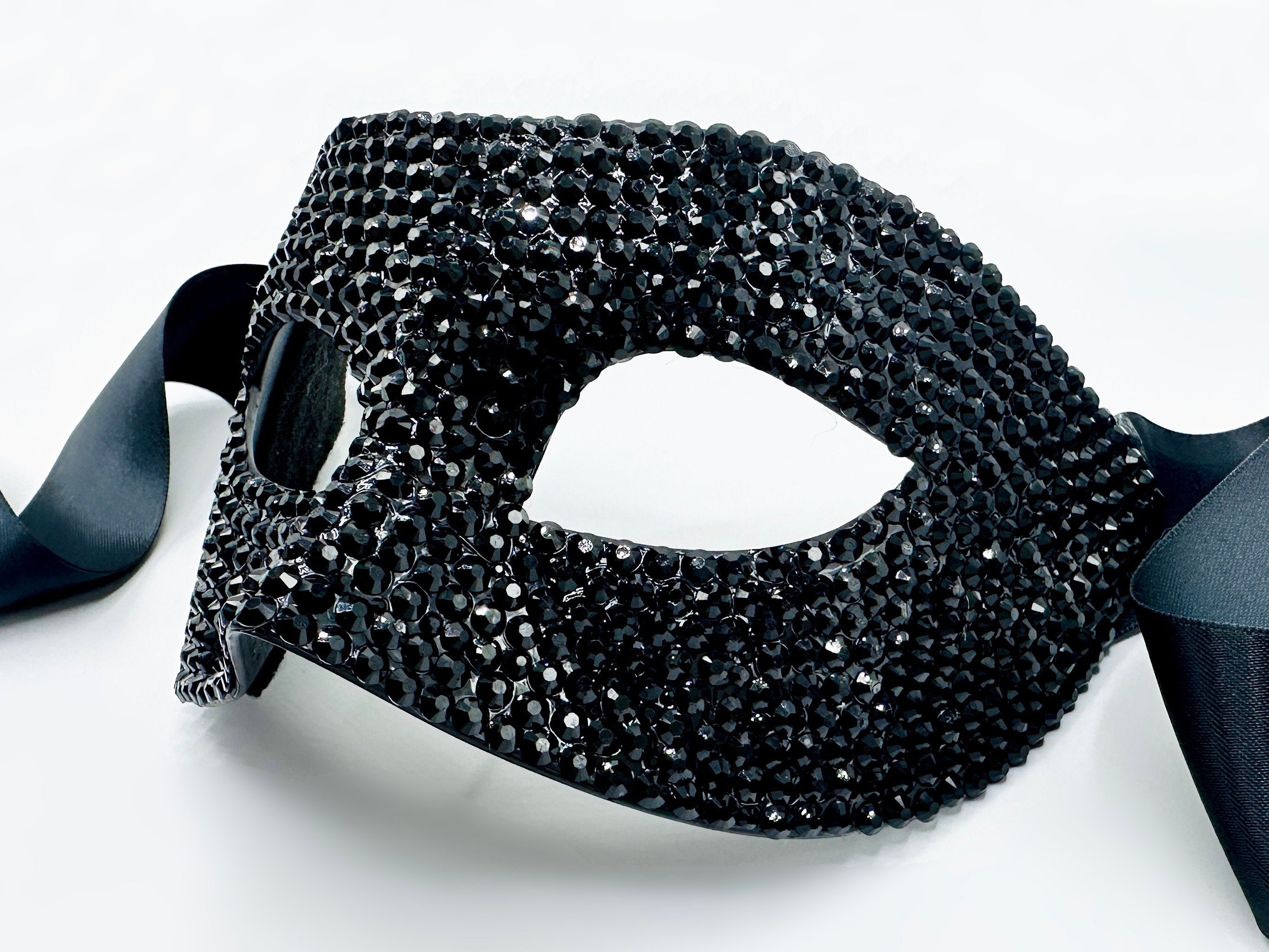 Onyx Opus Venetian Style Men's Black Glass Crystal