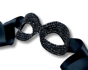 Occhi LBM (Little Black Mask) Swarovski Crystal Rounded Eye Masquerade Mask