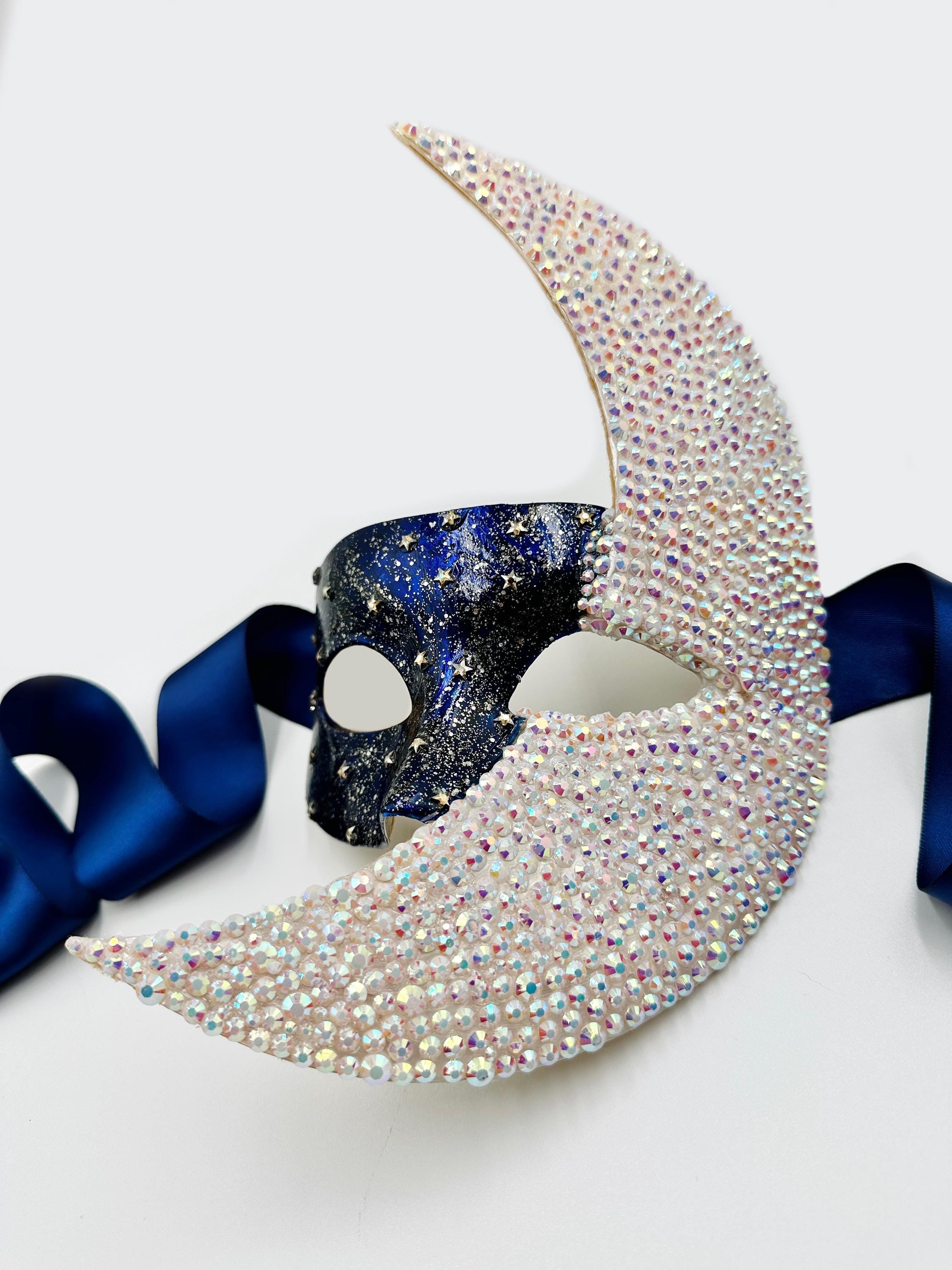 SET of 2 ~ Midnight Reign Moon & Stars Swarovski Crystal