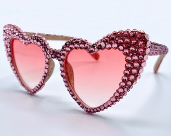 Rosé All Day Pink Swarovski Crystal Heart Shaped Sunglasses