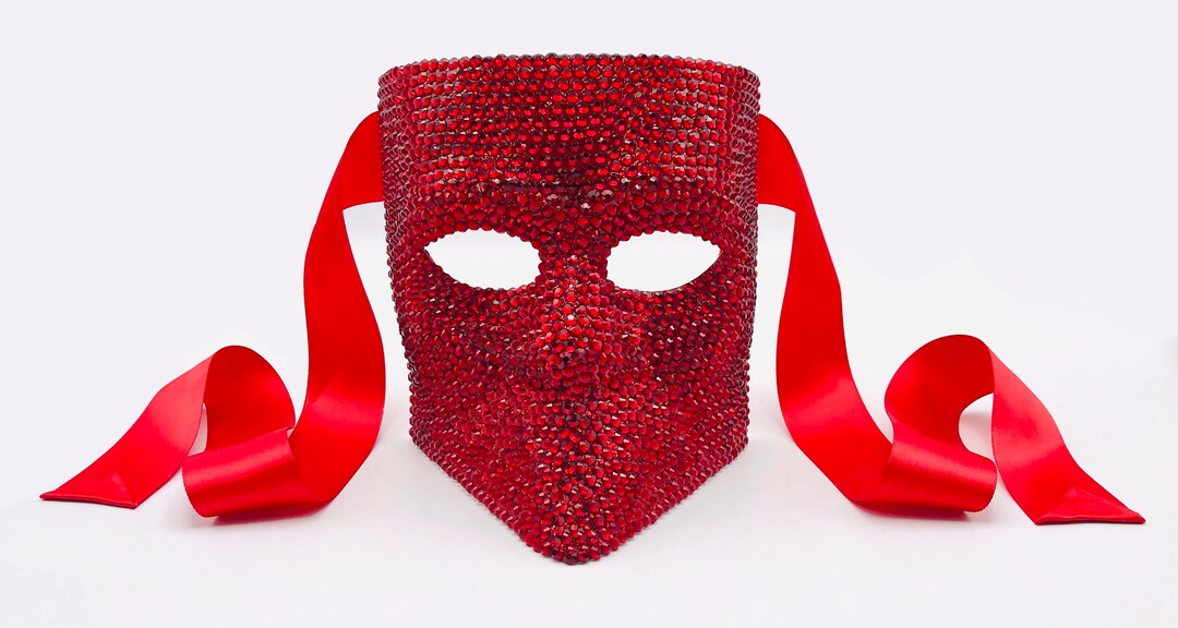 Eyes Wide Shut Ruby Red Bauta Masquerade Mask Etsy
