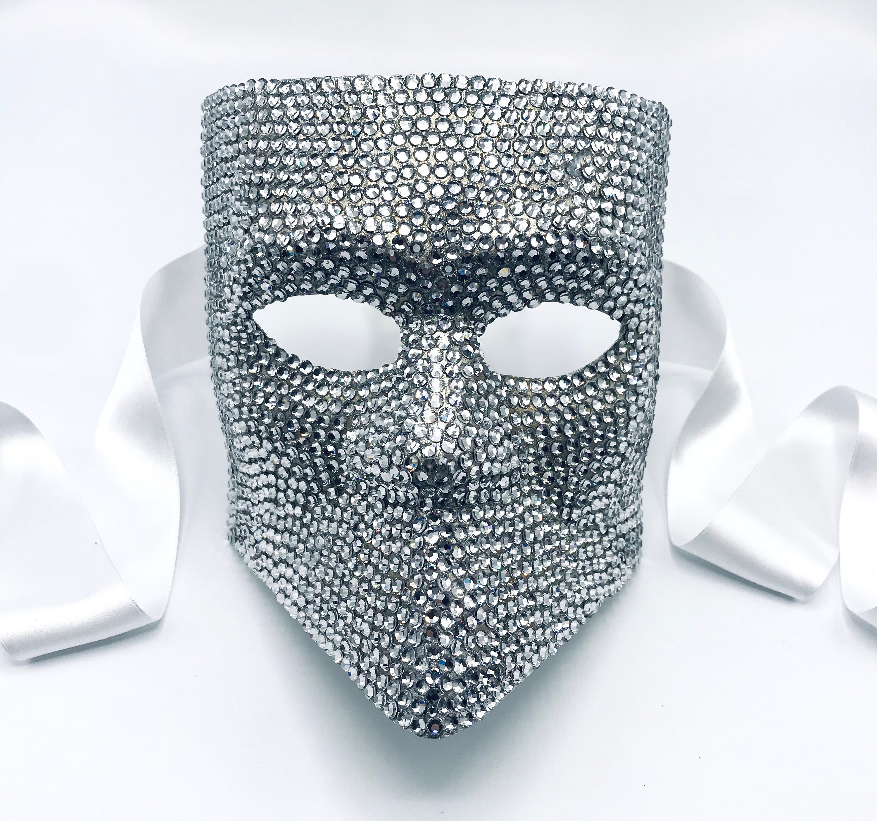 Eyes Wide Shut Clear Crystal Bauta Masquerade Mask Etsy