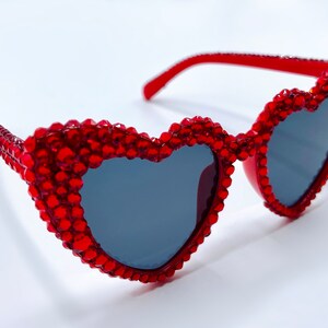 Austrian Swarovski AB Crystals Hearts Sunglasses Cream Heart AB Swarovski Crystal Bow Sunglasses - Etsy main image 2