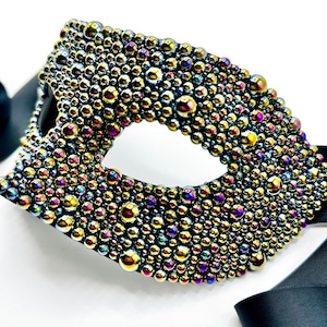 Black Pearl Jewel Tone Venetian Masquerade Mask