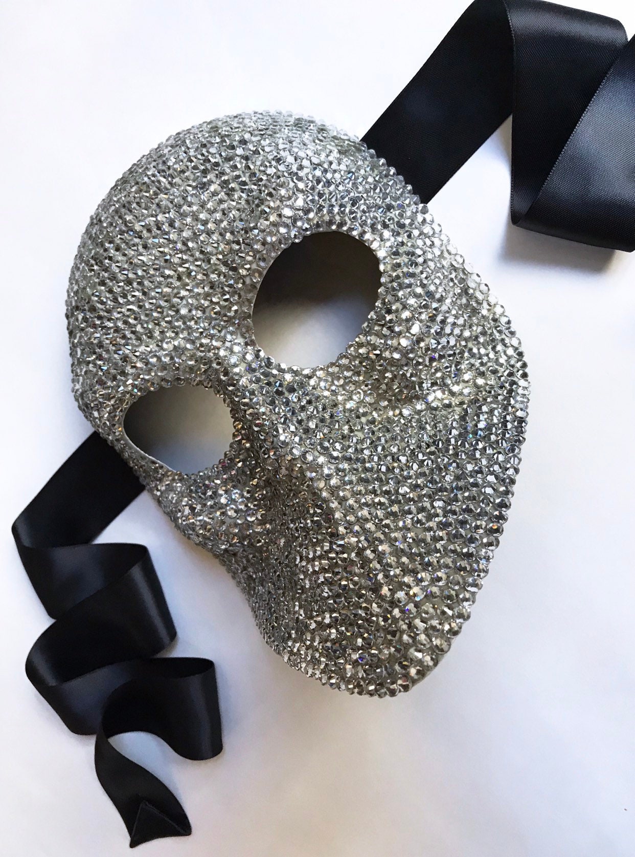 Sleep No More Crystal Clear Rhinestone Masquerade Mask Etsy UK