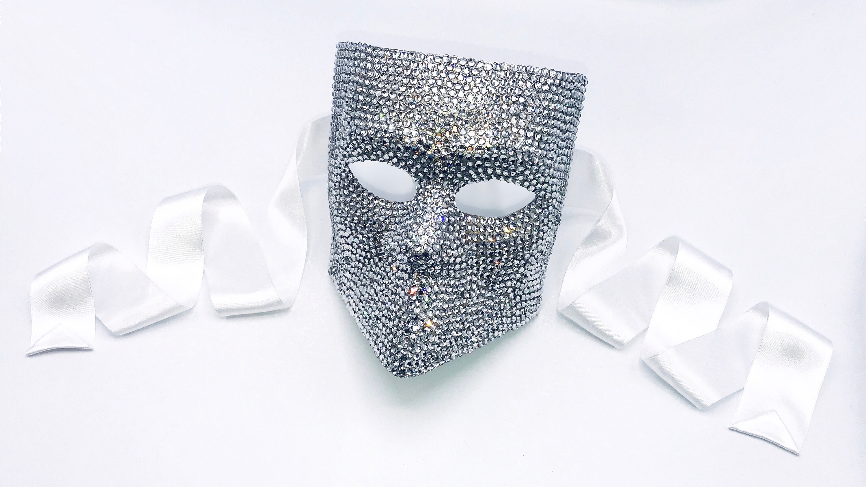 Eyes Wide Shut Clear Crystal Bauta Masquerade Mask Etsy