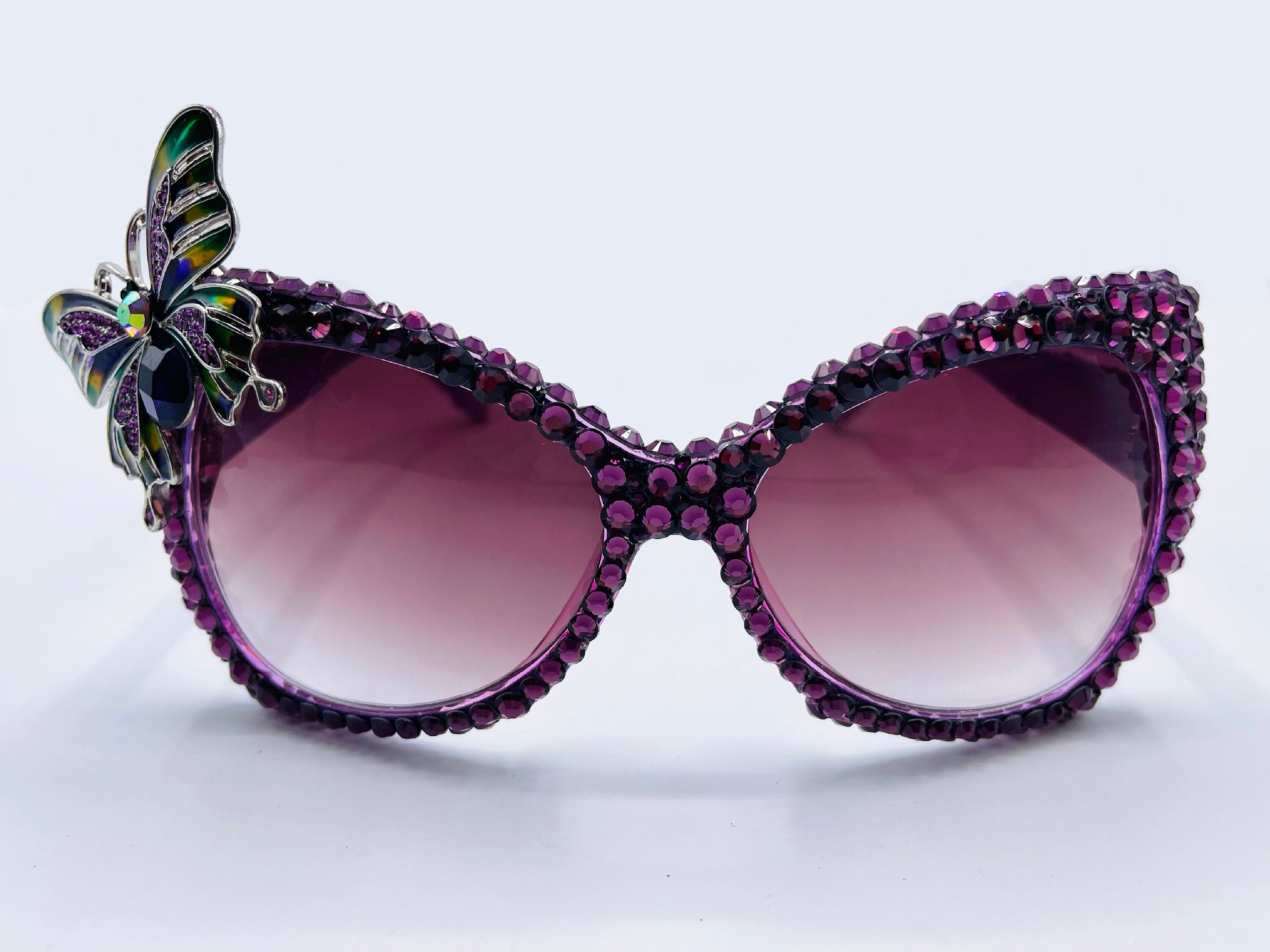 SWAROVSKI Sunglasses SW134 Purple with Crystal Facets at Temples - $224. swarovski-swarovski-sunglasses  main image 2