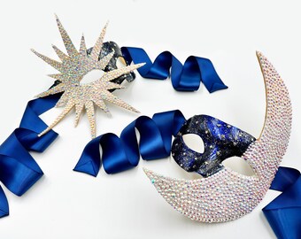 Masqueradeドロリス　SEC + SET of 2 ~ Midnight Reign Moon & Stars Swarovski Crystal
