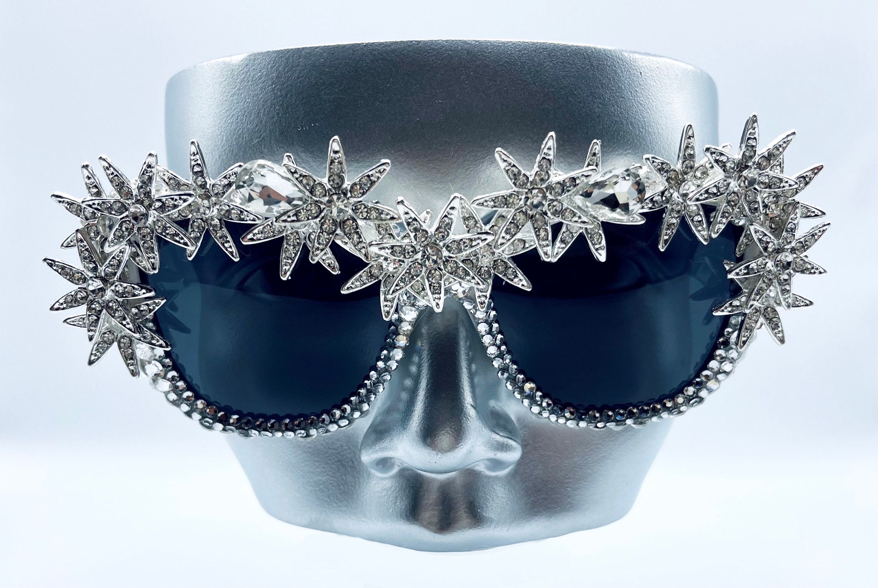 Twinkle Twinkle Little Stars Clear Swarovski Crystal Oversized Sunglasses