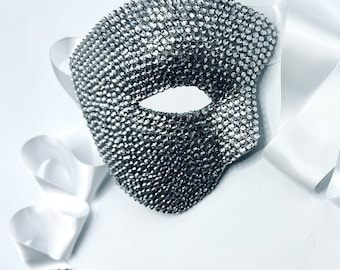 Phantom's Light Clear Glass Crystal Masquerade Mask