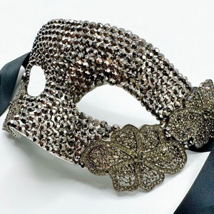 Marcasite Flowers Masquerade Mask