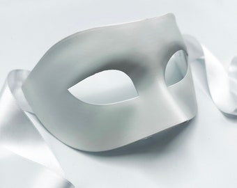 Blank Slate Matte White Men's Venetian Masquerade Mask
