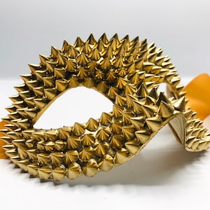 Gold Spiked (Medium Spikes) Masquerade Mask