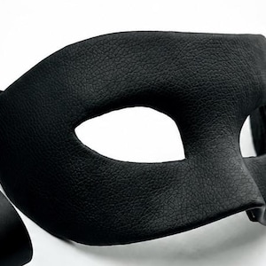The Good Boy Black Faux Leather Men's Venetian Masquerade Mask