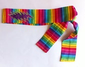 Grateful Dead Headband - Rainbow Stripes - Purple Batik 13 Point Bolt - Festival Headband - Accessories - Bandana - Headwrap - Hair Band